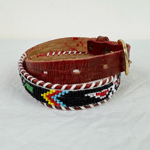 Hat Band Or Kids Belt Beaded/ Leather - Picture 6 of 10